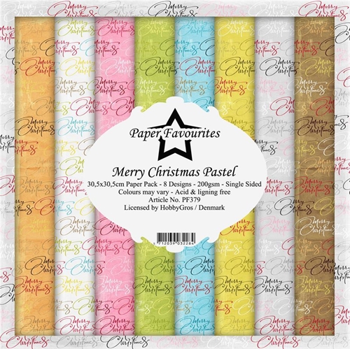Paper Favourites Merry christmas pastel 8 ark 30,5x30,5cm 200g
